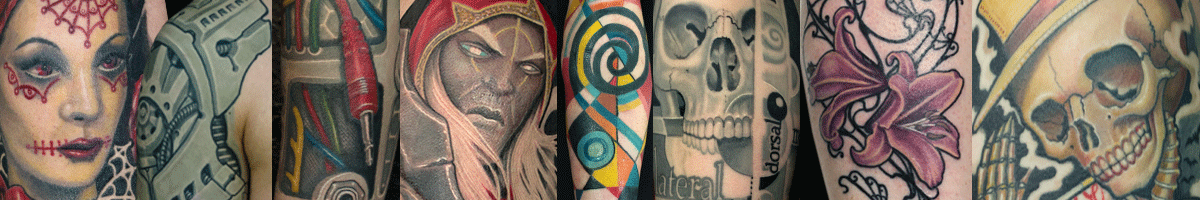 Tattoofotos von Biomech-Tattoo, Portrait-Tattoo, Gamingtattoo, Blumentattoo